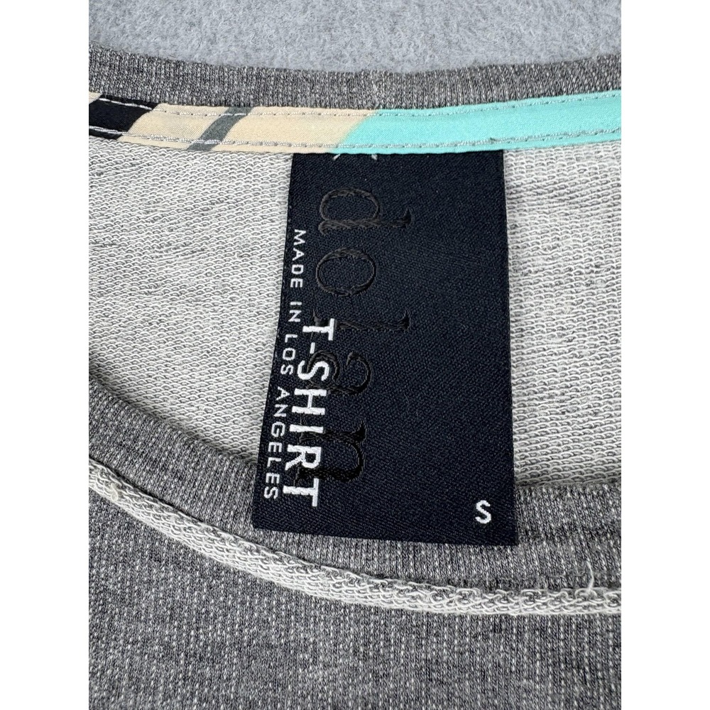 Dolan Shirt Womens Small Gray Lace Striped Pullover Made In USA Casual Top - Picture 2 of 7